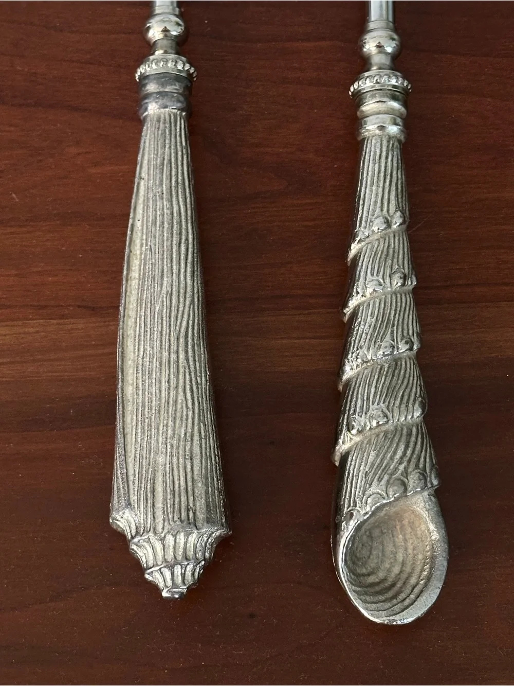Vintage Pottery Barn Shell Salad Serving Utensils